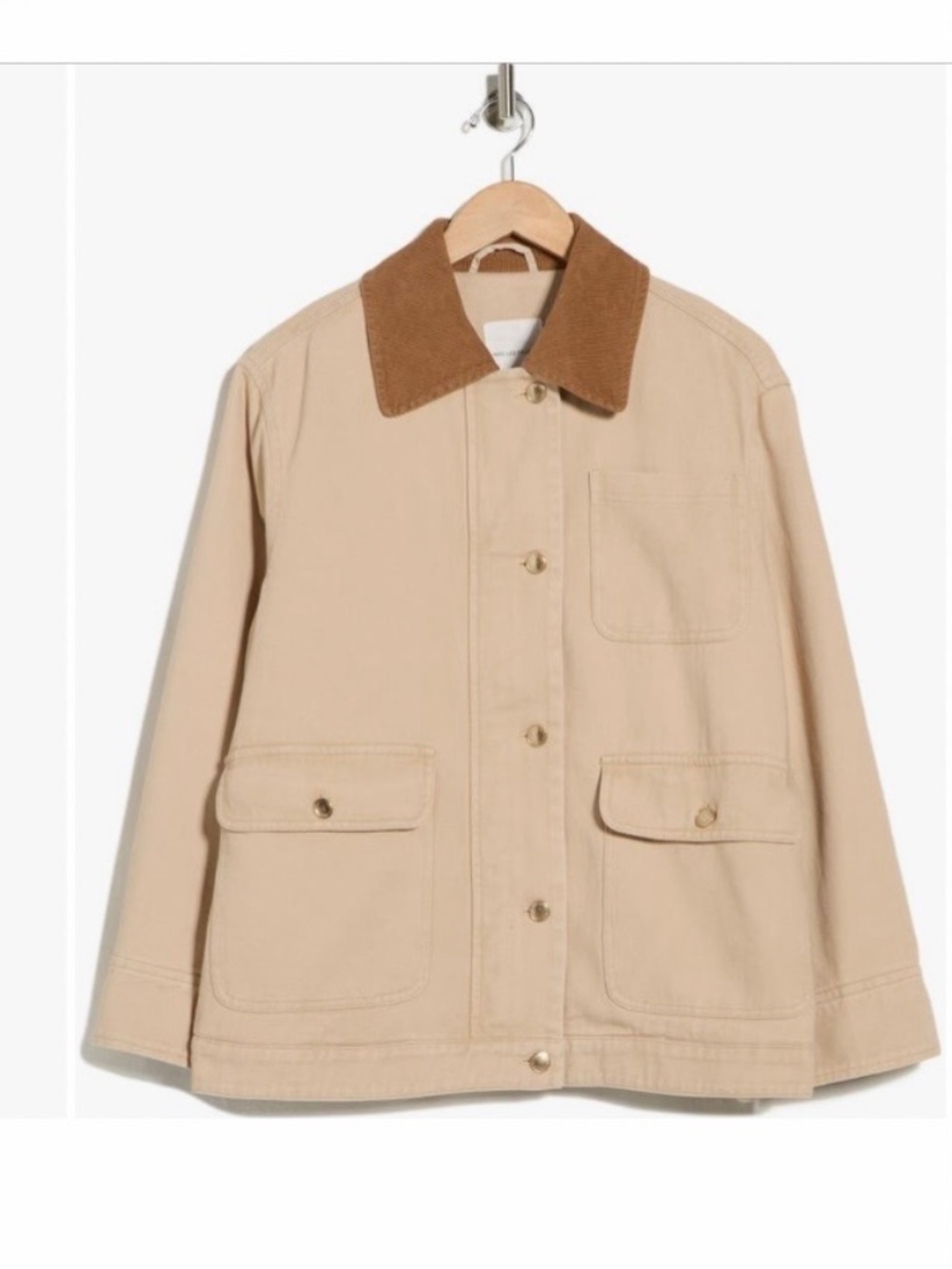 Avec Les Filles Relaxed Fit Barn Jacket Parchment SZ XL